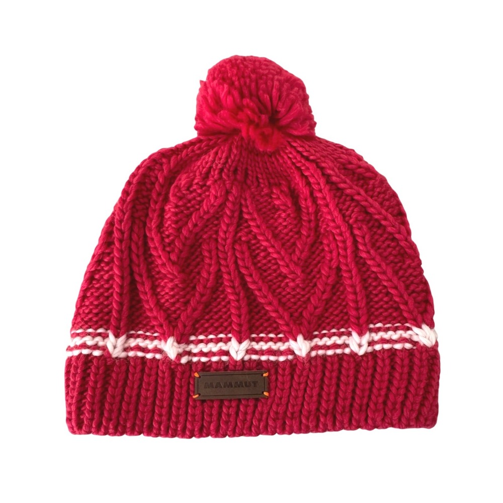 Mammut Wool Blend Pom Pom Hat Pink/White